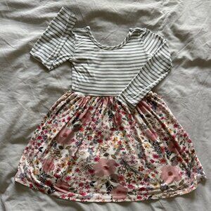 Little Sleepies “Play” Mauve Meadow Stripes Skater Dress (3T)